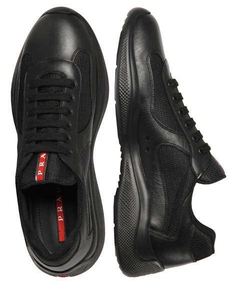 prada sneakers herren schwarz|prada denim sneakers.